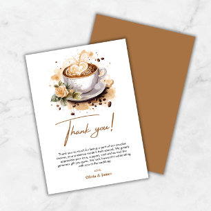 The Perfect Blend Coffee Wedding Couples Shower Thank You Card