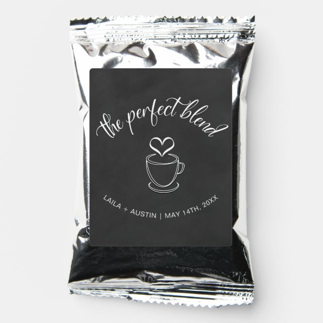 The Perfect Blend Coffee Wedding Favor Coffee Drink Mix (Front)
