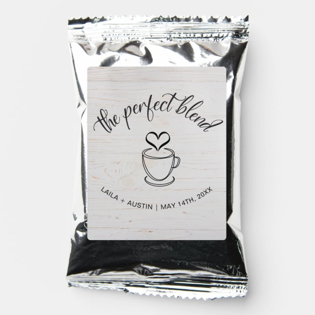 The Perfect Blend Coffee Wedding Favor Drink Mix (Front)