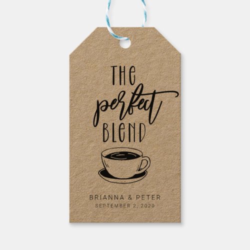 The Perfect Blend Coffee Wedding Favor Gift Tags