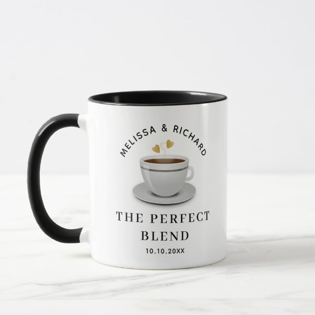 The Perfect Blend Coffee Wedding Favor    Mug (Left)