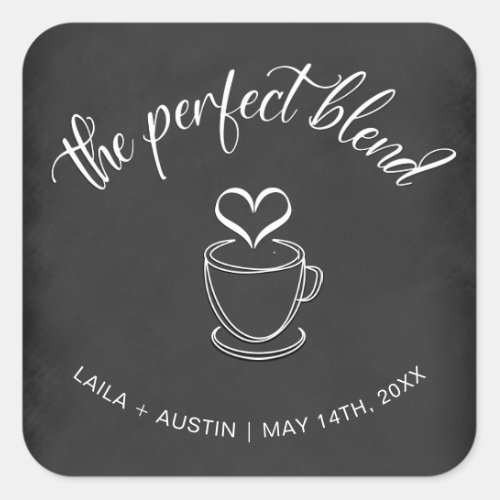 The Perfect Blend Coffee Wedding Favor Sticker