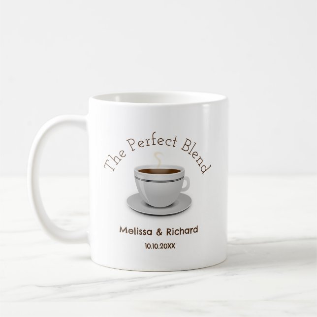 The Perfect Blend Coffee Wedding Favors Mug (Left)