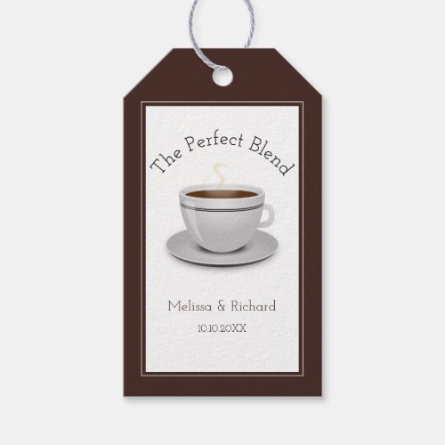 The Perfect Blend Coffee Wedding Gift Tags