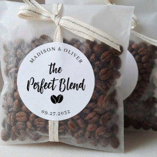 The Perfect Blend Coffee Wedding Party Favor Classic Round Sticker
