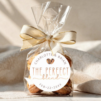 The Perfect Blend Coffee Wedding Shower Classic Round Sticker