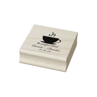 The Perfect Blend Coffee Wedding Thank You Rubber Stamp