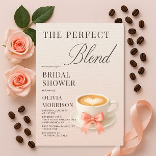 The Perfect Blend Coquette Coffee Bridal Shower Invitation