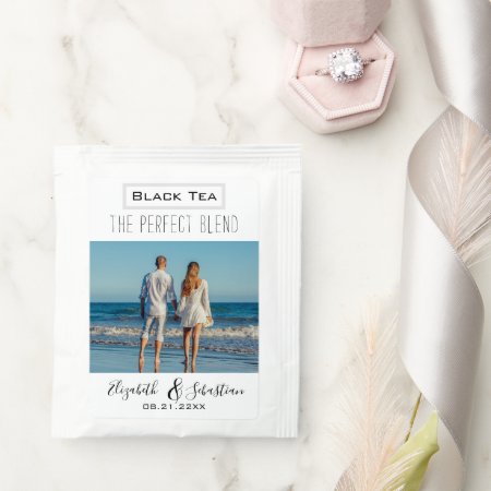 The Perfect Blend Custom Photo Wedding Favors Tea Bag Drink Mix