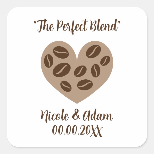 The Perfect Blend custom wedding sticker sealers (Front)