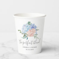 Burgundy Blush Floral 8 oz. Paper Cups (Set of 16)