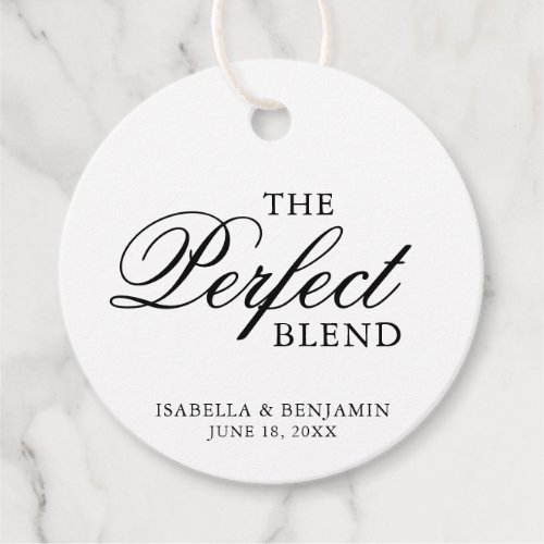 The Perfect Blend Elegant Coffee Favors Wedding Favor Tags