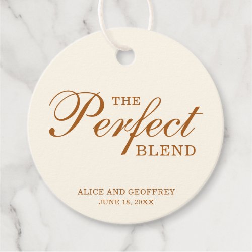 The Perfect Blend Elegant Ivory Copper Wedding Favor Tags