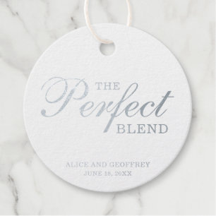 The Perfect Blend Elegant Wedding Silver Foil Favor Tags