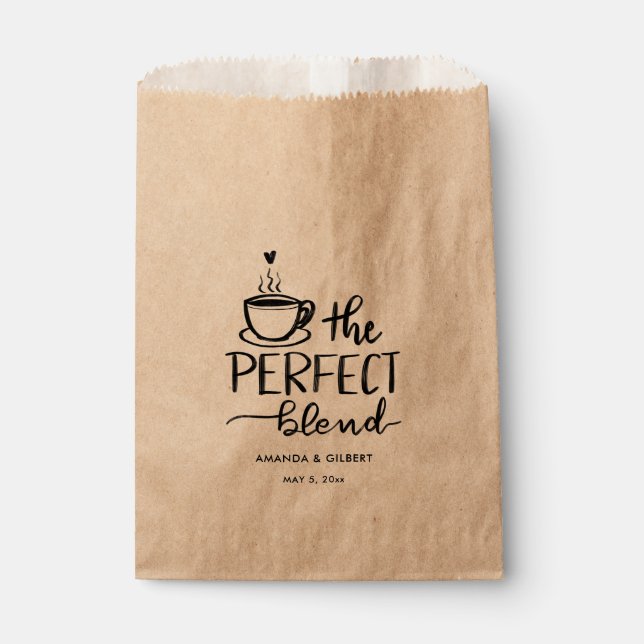 The Perfect Blend Handwritten Script Wedding  Favor Bag (Front)