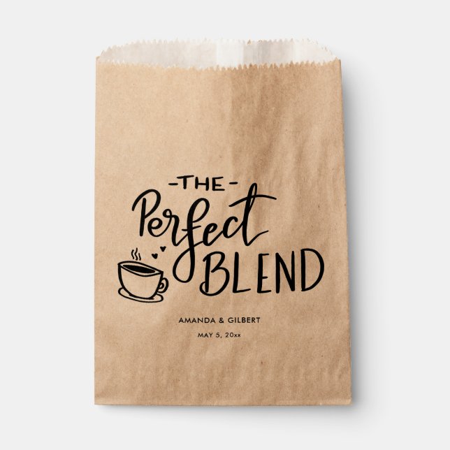 The Perfect Blend Handwritten Script Wedding  Favor Bag (Front)