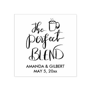 The Perfect Blend Handwritten Script Wedding Favor Rubber Stamp
