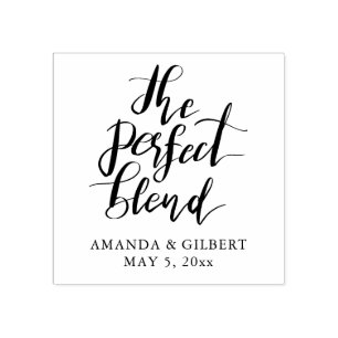 The Perfect Blend Handwritten Script Wedding Favor Rubber Stamp