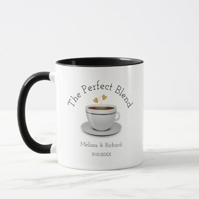 The Perfect Blend Heart Coffee Wedding Favor   Mug (Left)