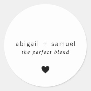 The Perfect Blend Heart Wedding Coffee Favor Classic Round Sticker