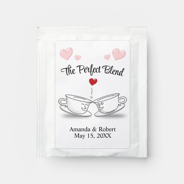 The Perfect Blend Kissing Tea Cups Tea Bag Drink Mix (Front)