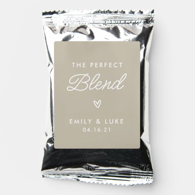 The Perfect Blend Minimalist Coffee Wedding Favor Coffee Drink Mix (Front)