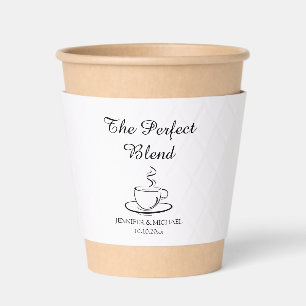 The Perfect Blend Minimalist Wedding Coffee Cup Sleeve