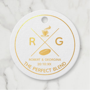 The Perfect Blend Modern Coffee Wedding Favor Foil Favor Tags