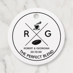 The Perfect Blend Modern Coffee Wedding Favor Tags
