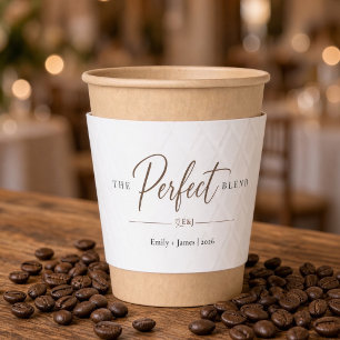 The Perfect Blend Monogram Heart Wedding Coffee Cup Sleeve