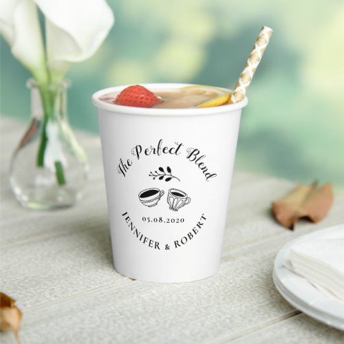 The Perfect Blend Monogram Wedding Paper Cup Set
