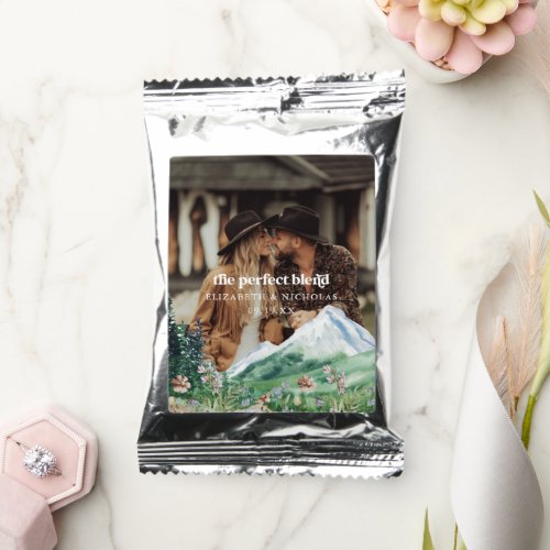 The Perfect Blend  Mountain Wedding Photo Coffee Drink Mix