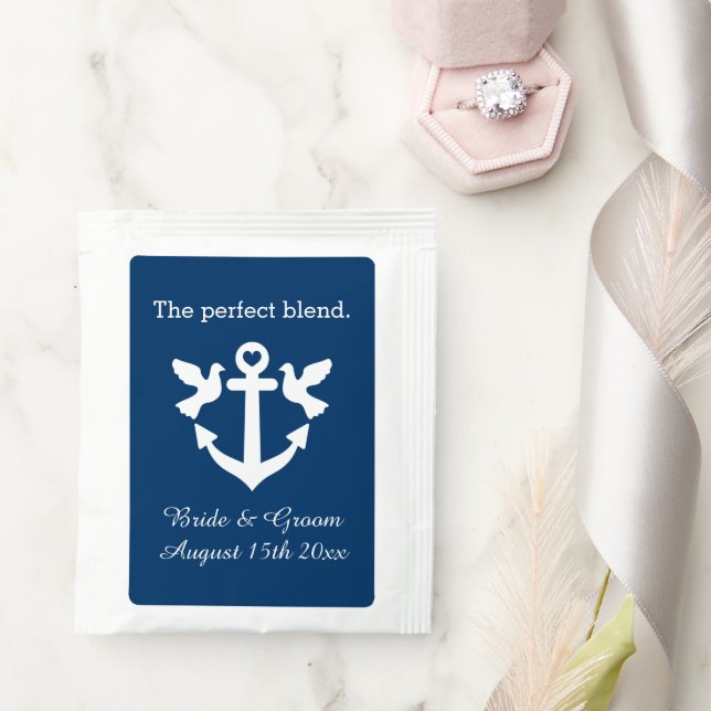 The perfect blend nautical theme wedding tea bag drink mix (Wedding)