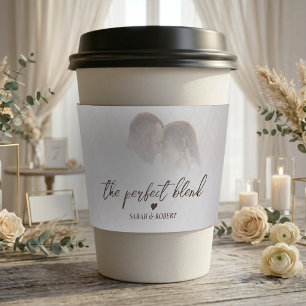 The Perfect Blend Ombre White Photo Wedding Coffee Cup Sleeve
