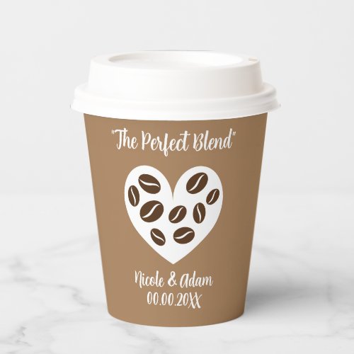 The Perfect Blend paper coffee cups for wedding