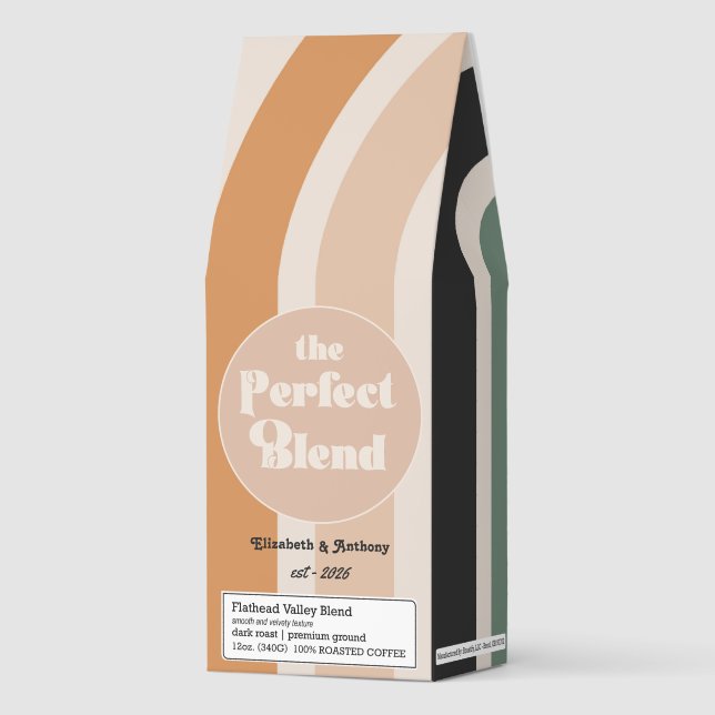 "The Perfect Blend" Personalized Boho Geometric Roasted Coffee (Front)