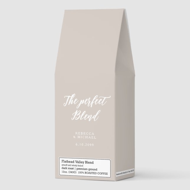 The Perfect Blend Personalized Wedding Engagement  Roasted Coffee (Front)