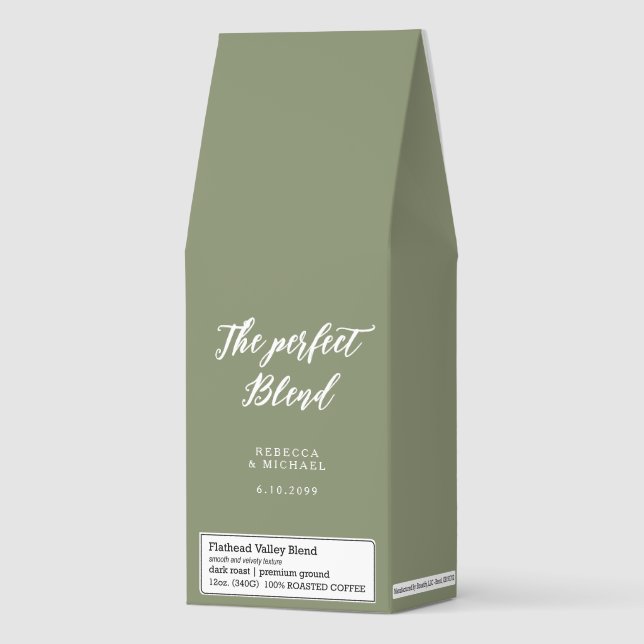The Perfect Blend Personalized Wedding Engagement  Roasted Coffee (Front)