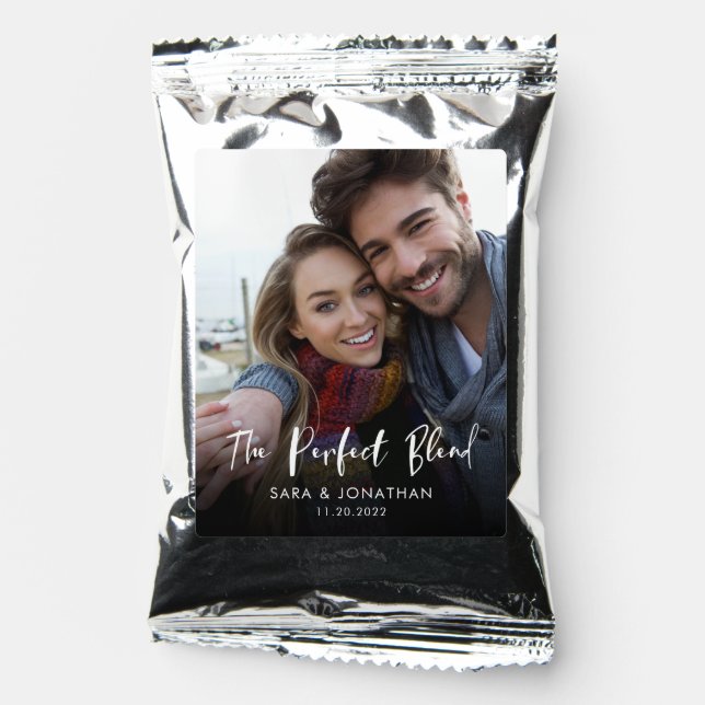 The Perfect Blend Photo Wedding Coffee Drink Mix (Front)