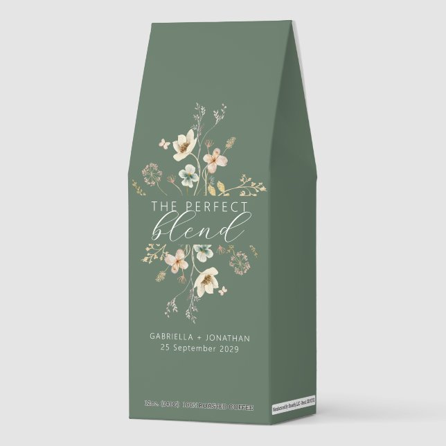 The Perfect Blend Photo Wedding Favor Roasted Coffee (Front)