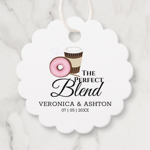 The Perfect Blend Pink Iced Donut  Coffee Favor Tags