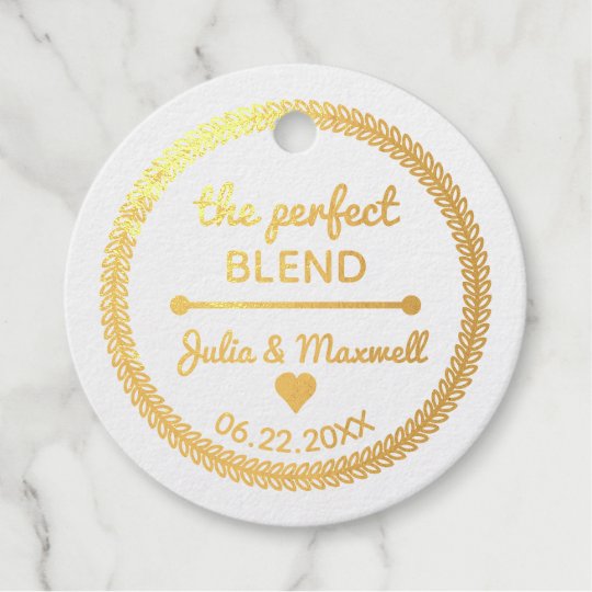 The Perfect Blend Quote Photo Wedding Gold Foil Favor Tags