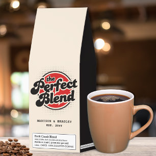 The Perfect Blend Retro Custom Wedding  Roasted Coffee