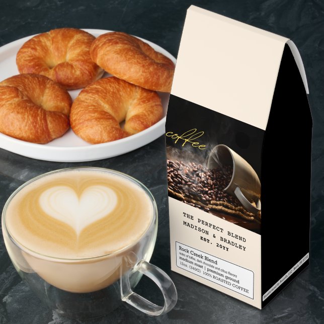 The Perfect Blend Retro Custom Wedding  Roasted Coffee (Breakfast)