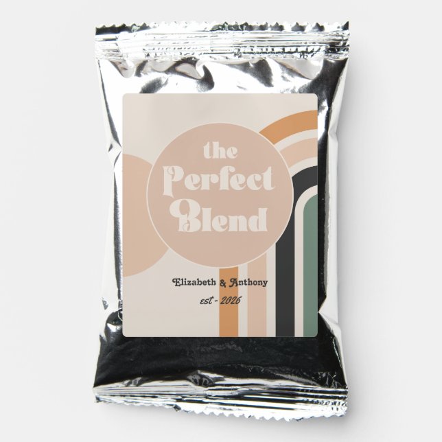"The Perfect Blend" Retro Wedding Coffee Drink Mix (Front)