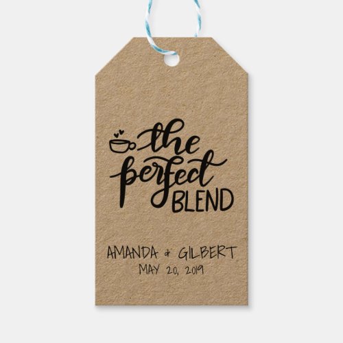 The Perfect Blend Rustic Kraft Paper Wedding Favor Gift Tags
