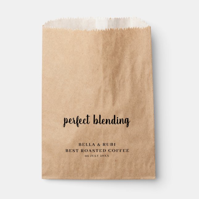 The Perfect Blend Rustic Wedding Coffee Favor Bag (Front)
