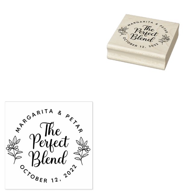 The Perfect Blend Rustic Wedding  Rubber Stamp (Stamped)