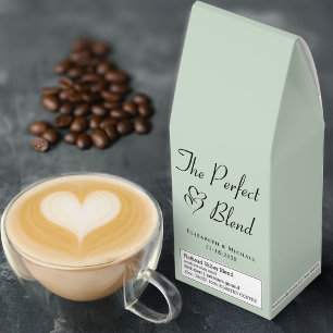 The Perfect Blend Sage Green Wedding Favor Roasted Coffee