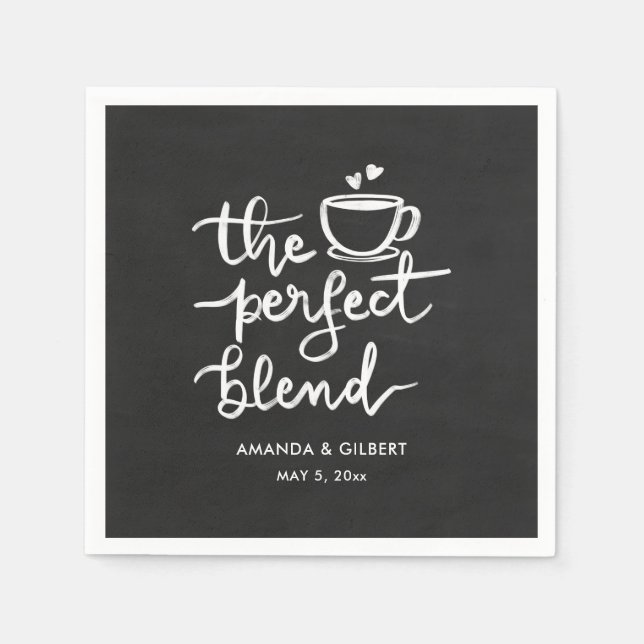 The Perfect Blend Script Vintage Chalkboard Napkins (Front)